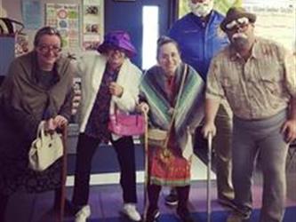 1sst Grade Teachers on 100th day of school, dressed to look old